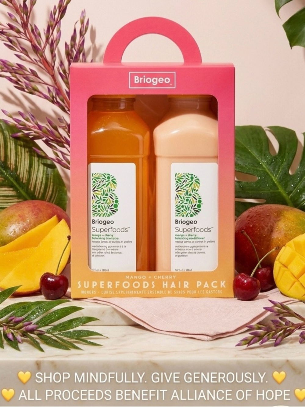 Briogeo Superfoods Mango Cherry Balancing Hair Pack Shampoo Conditioner Duo NIB - Picture 6 of 6